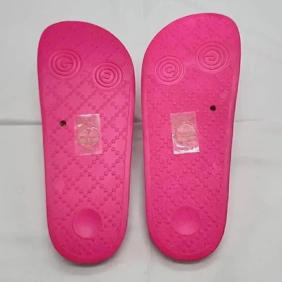 Mata Women's Rhinestones Clear Band Slide Sandals Hot Pink Size 7 - Picture 6 of 7